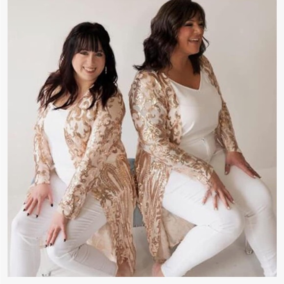 Sequin Cardigans Duster Sparkly Blazer Jackets Long for Women Evening - Picture 5 of 5